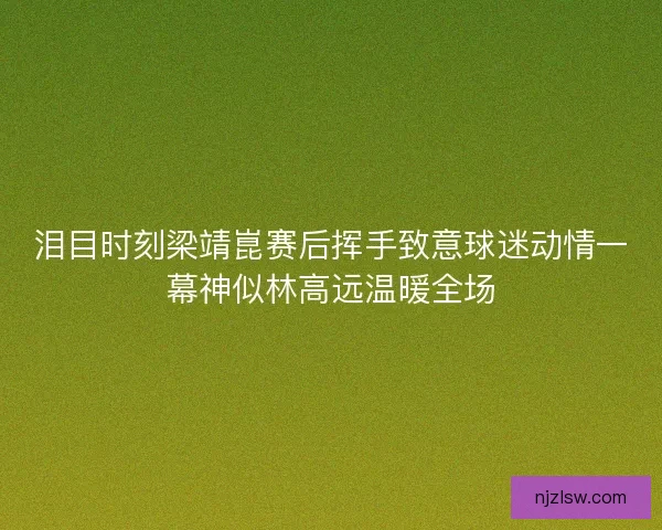 泪目时刻梁靖崑赛后挥手致意球迷动情一幕神似林高远温暖全场