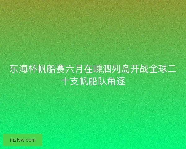 东海杯帆船赛六月在嵊泗列岛开战全球二十支帆船队角逐